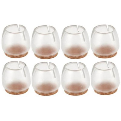 Table Chair Furniture Leg Clear Caps Cover Rubber Round Pad Bottom 8Pcs Useful