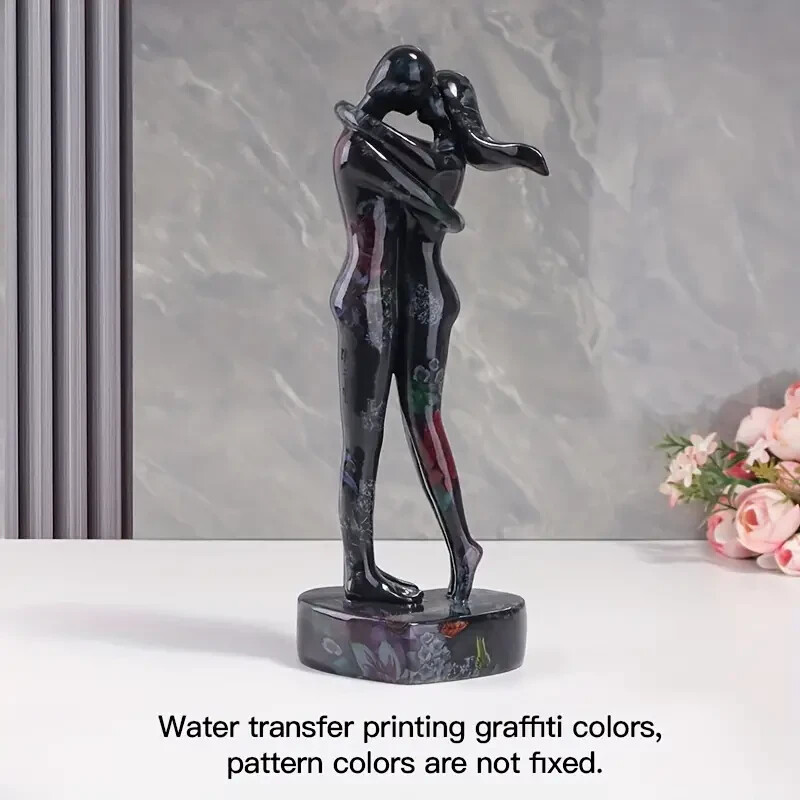 NEW Rose Sky Marblesque Modern Lovers Embrace. Resin Figurine Sculpture 11hx4w