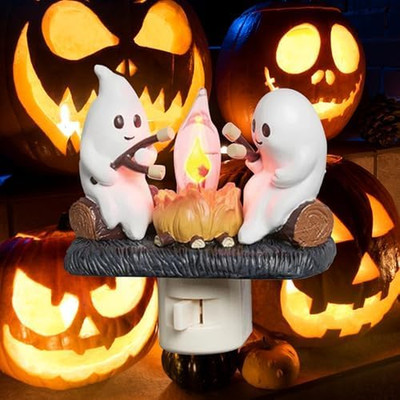 Ghost Campfire Light Indoor Figurine Lamps Halloween Ghost Campfire Flickering N