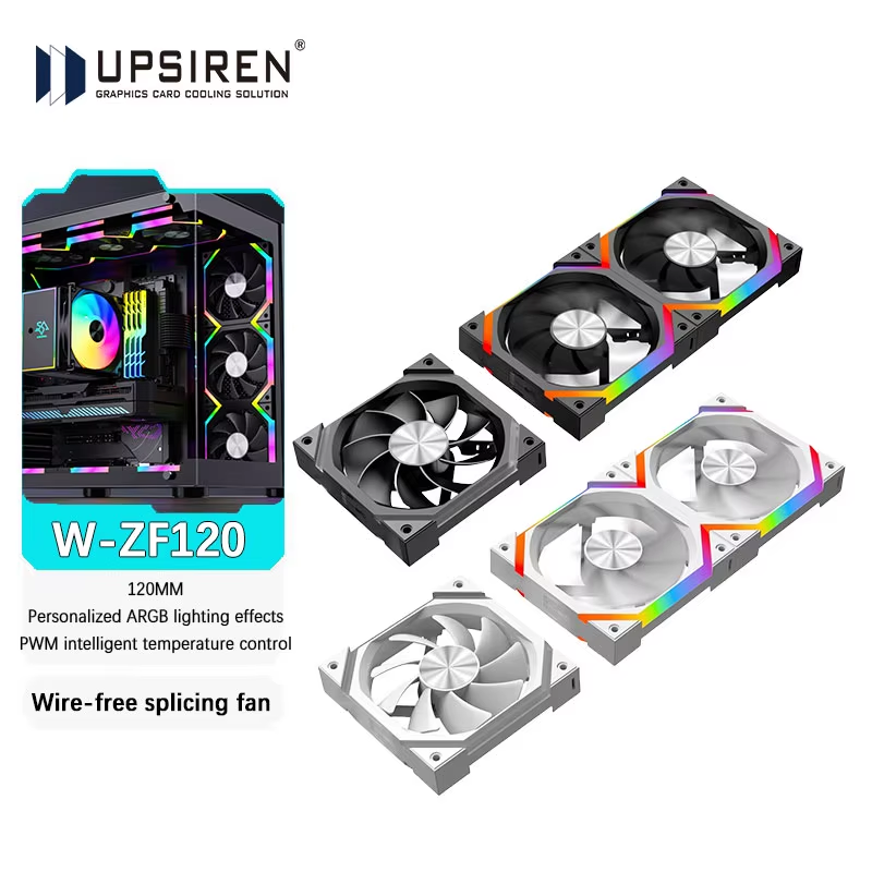 W-ZF120 120mm 5V 3-PIN ARGB/12V 4-PIN PWM Quiet Cooling Fan Wire-free splicing c