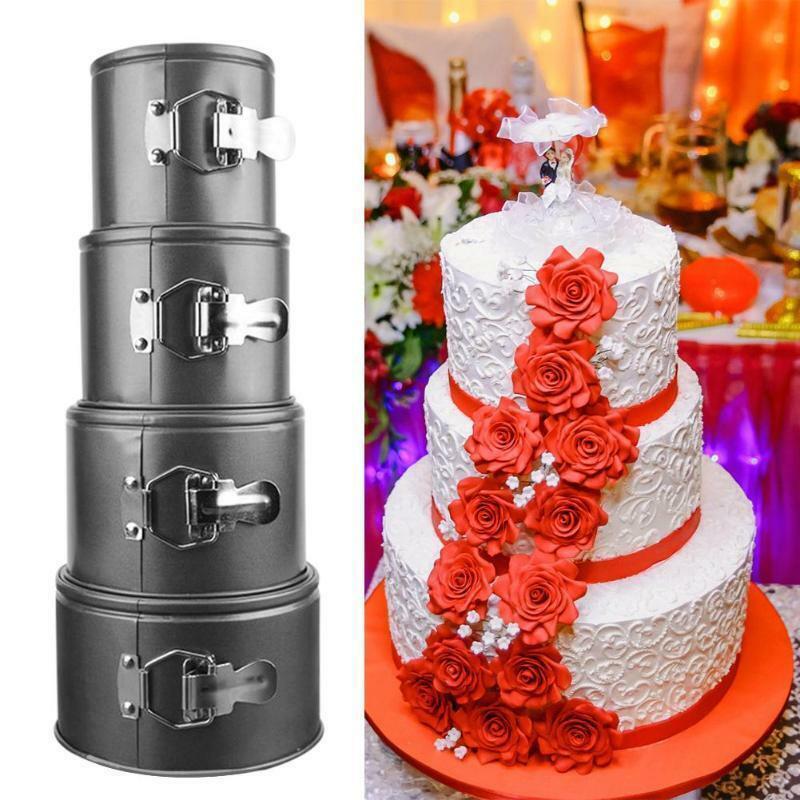 Set 4 Stampi Teglia Torta Dolci Apribili Tortiera Varie Misure Antiaderenti bal