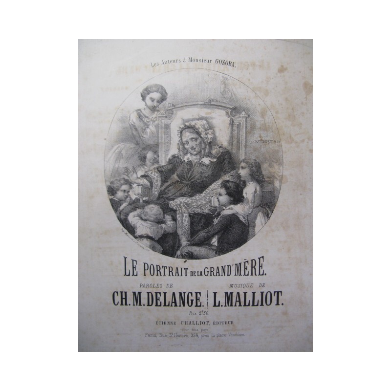 Malliot L. Le Portrait De La Grand'MÃ¨Re Rambert Chant Piano 1868