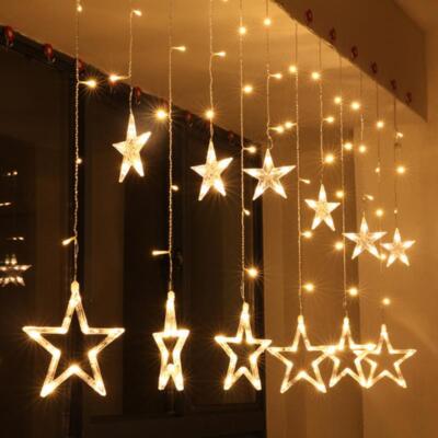 LED Star Fairy String Lights Curtain Window Christmas Wedding Party Xmas Decor