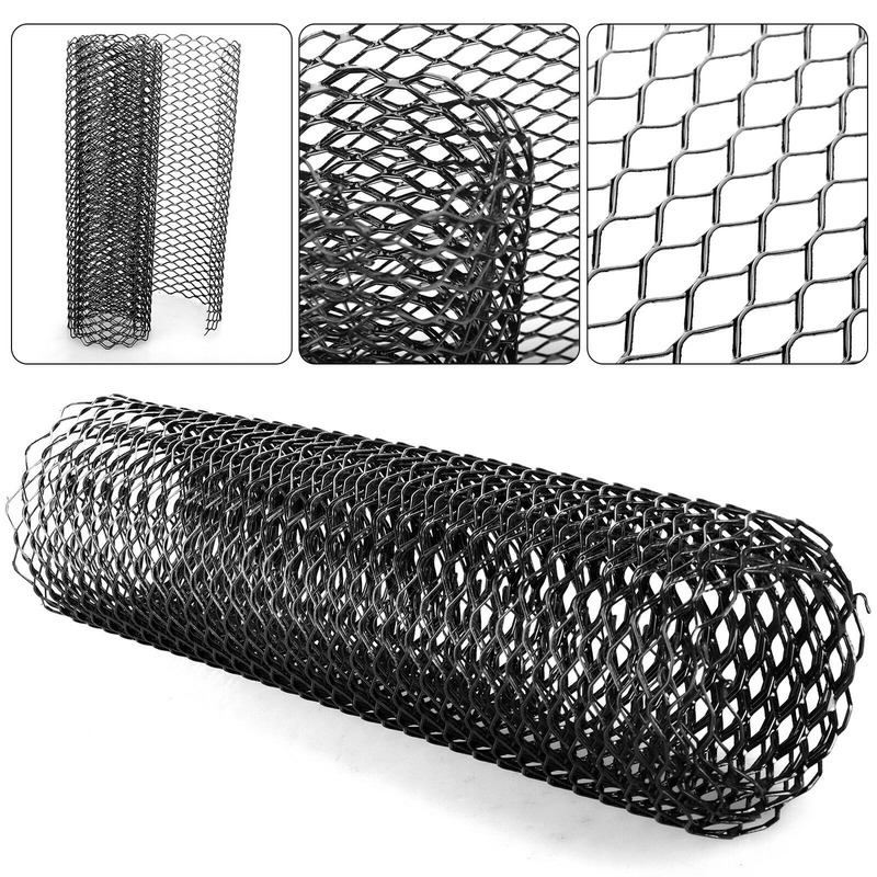 4013in-car-grille-net-aluminum-rhombic-front-kidney-mesh-insert-bumper-black