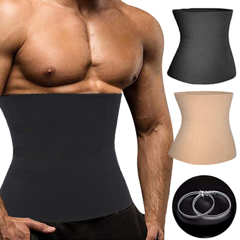 Men Tummy Tuck Belt Body Shaper Seamless Control Slimming Trimmer Waist Trainer