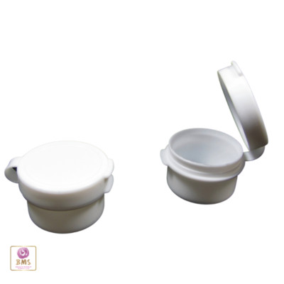 Cosmetic Hinge Jars Empty Plastic Beauty Sample Container 3 Ml White (250) 5004