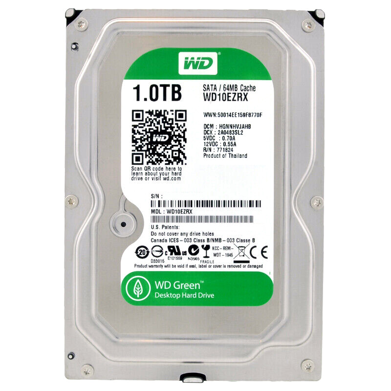 Western Digital Wd10ezrx 1tb 64mb 5400u/Min Sata Iii 3,5