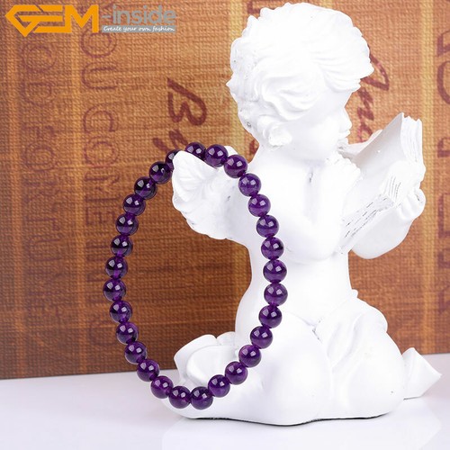 Natural String Bangle Dream Amethyst Beaded Stretchy Bracelet Jewelry Bangle