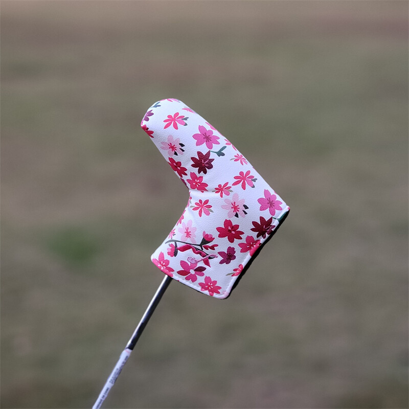 Pink Herry Blossom Print Golf Club Head Cover Driver Woods Hybrid UT Head Covers