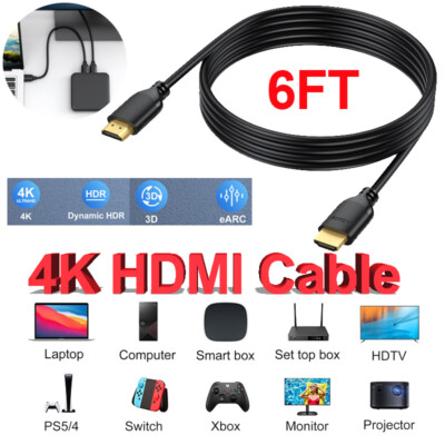 10k 8k 4k HDMI Cable Ultra High Speed HDMI 48/18Gbps ARC eARC Roku TV PC PS5 US