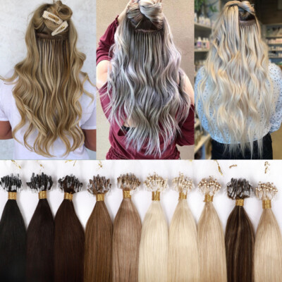 150g Thick Micro Loop Ring Human Hair Extensions Micro Link Nano Bead Tip 0.5/1g