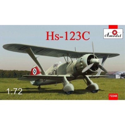 Amodel 72248 Plastic model airplane kit 1:72 Biplane HenschelHs 123C dive-bomber