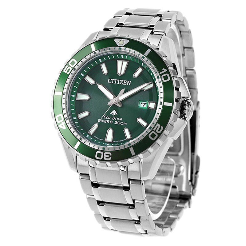 Pre-owned Citizen Promaster Marine Bn0199-53x Green Dial Eco-drive Diver 200m Men Watch