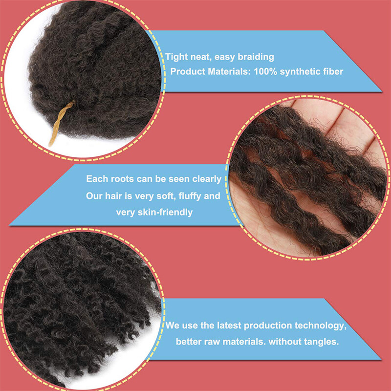 Cool Lady Afro Kinky Bulk Hair Marley Twist Crochet Braid Effortless Braiding