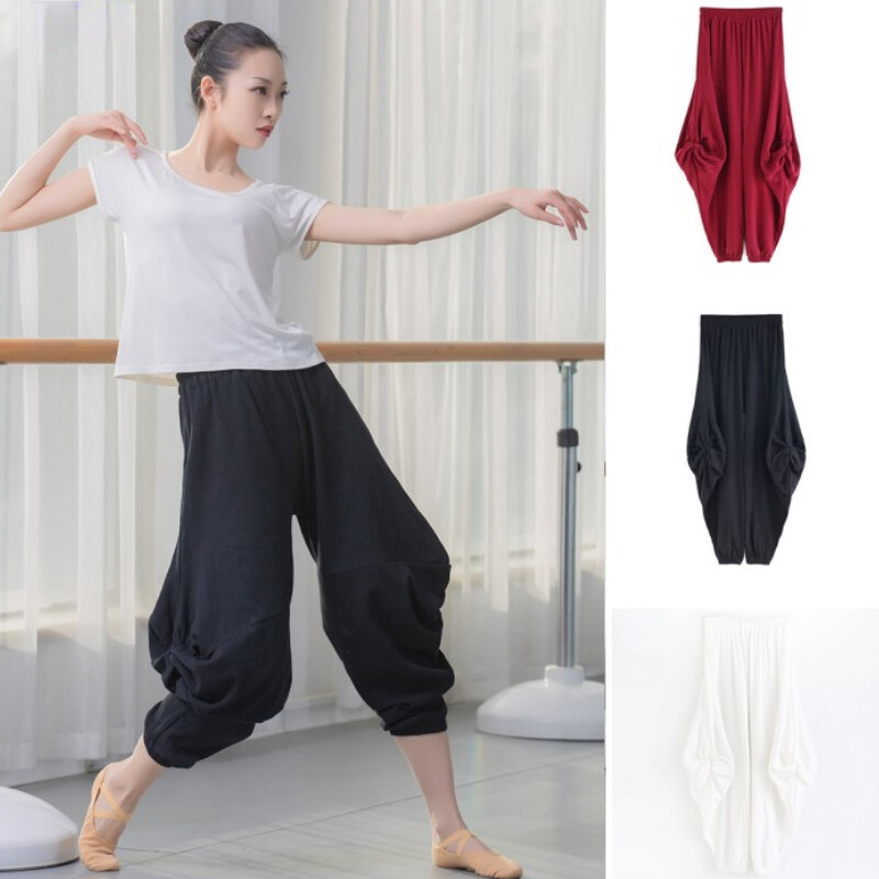 Pantalons De Danse En Lin Et Coton Pour Femmes Taille Haute Costume Ethnique