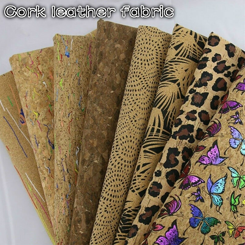 Natürlich Vegan Leder Texturiert Kork Stoff Materialien DIY Dekoration By Meter