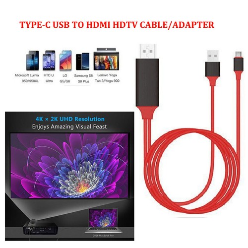 USB3.1 Type-C to HDMI Cable 4K 2K 1080P MHL for LG G5 G7 Macbook 2017 DELL XPS13