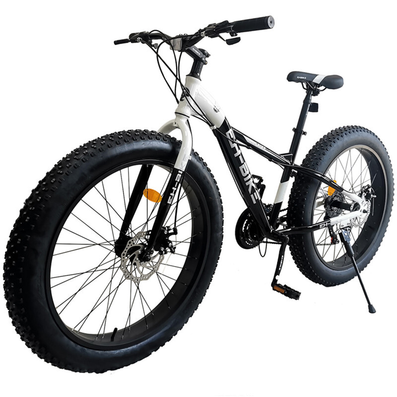 26 in Fat Tire Mountain Bikes Full Suspension Men Bike 21 Speed MTB Bicycle