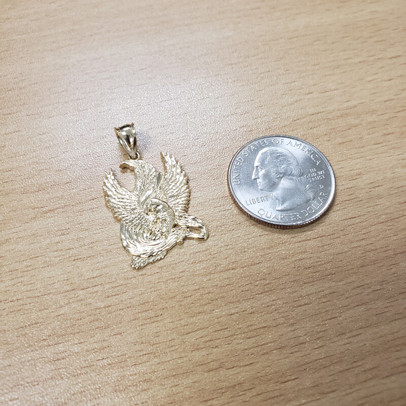 Pre-owned La Blingz Yellow Gold High Polished Eagle Pendant
