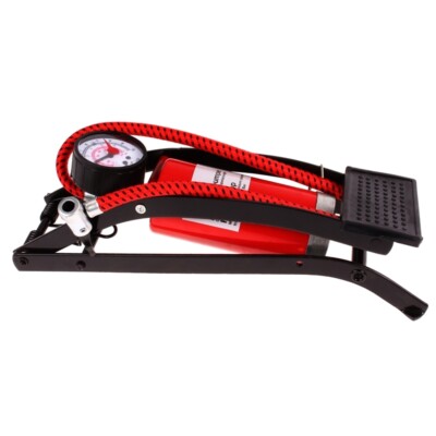FAHRRADPUMPE 0-7 BAR AUTO REIFEN FUßPUMPE mit MANOMETER LUFTPUMPE