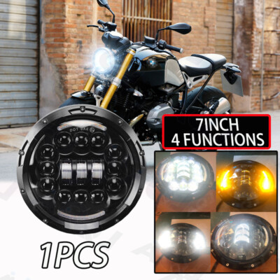 For R Nine T R1150RS R1200R R100 Motorcycle 7'' LED Headlight DRL Hi/Lo O Ring