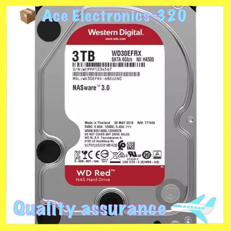 Western Digital WD30EFRX（3.5 HDD 3TB） Refurbished: WD30EFRX-68EUZN0 - Western Digital Red 3TB