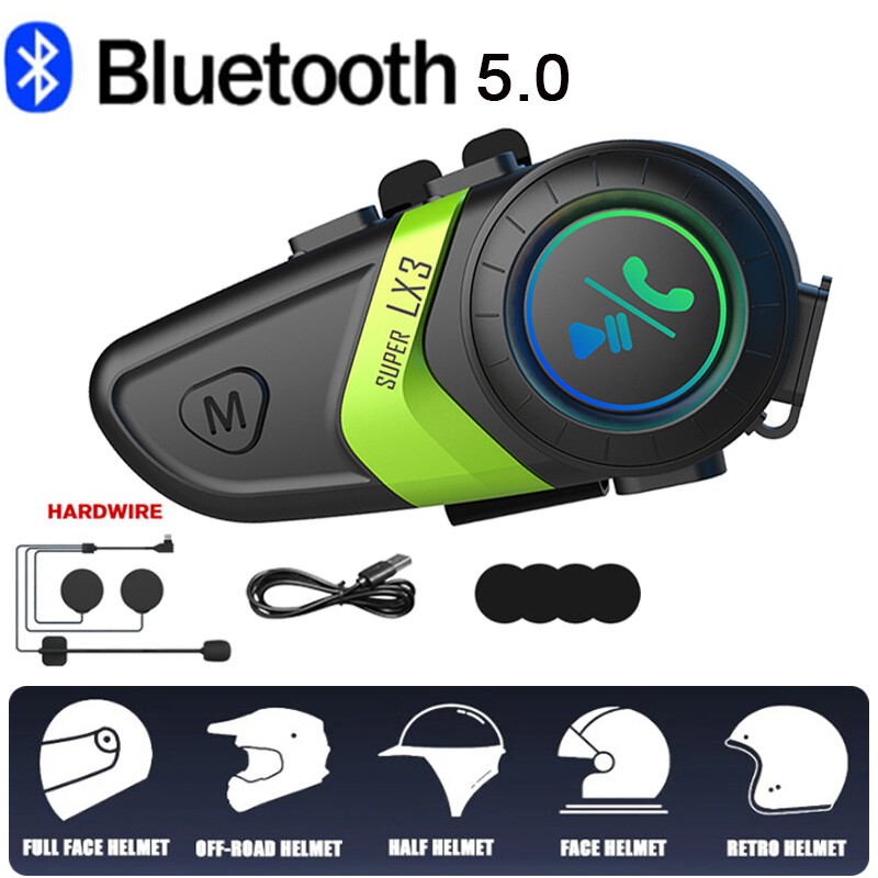 Bluetooth5.3 Motorcycle Helmet Headset Handsfree Call Kit  Music Player Speaker