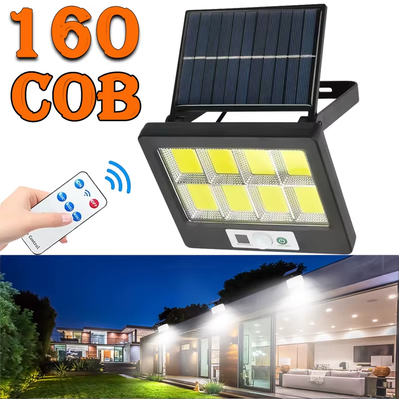 Outdoor Solar Lights Barn Light 160COB Motion Detector Waterproof 120° Sensor An