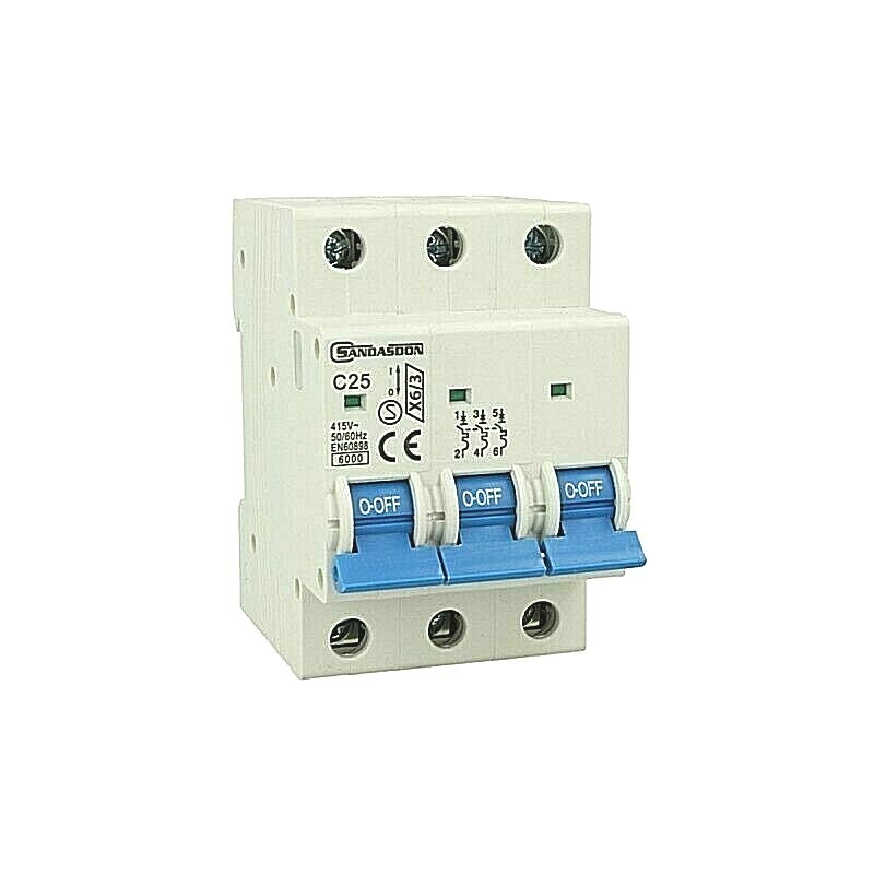 Interruttore Magnetotermico 3 Posti C25 25Amp 3M 3 Moduli Stotz SD-X6-3P-C25 uni