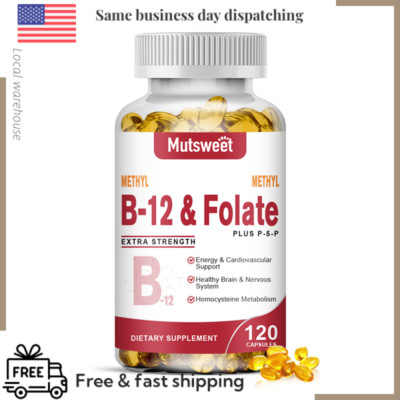 Methyl Folate Capsules, Methylated Multivitamin for Women & Men w/Vitamin B12 B6