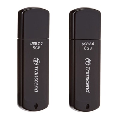 2 Pk Transcend Jetflash 350 8GB USB Flash Memory Pen Thumb Storage Drive
