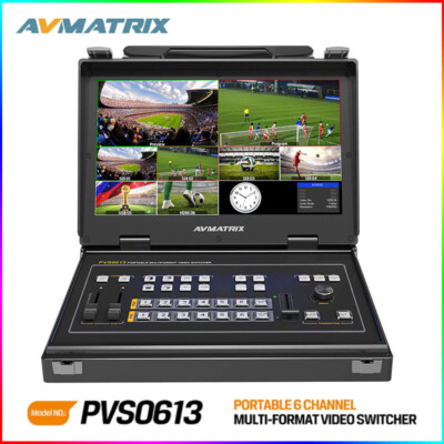 AVMATRIX PVS0613 Portable 6CH SDI/HDMI Multi-format Video Switcher 13.3'' Monitor