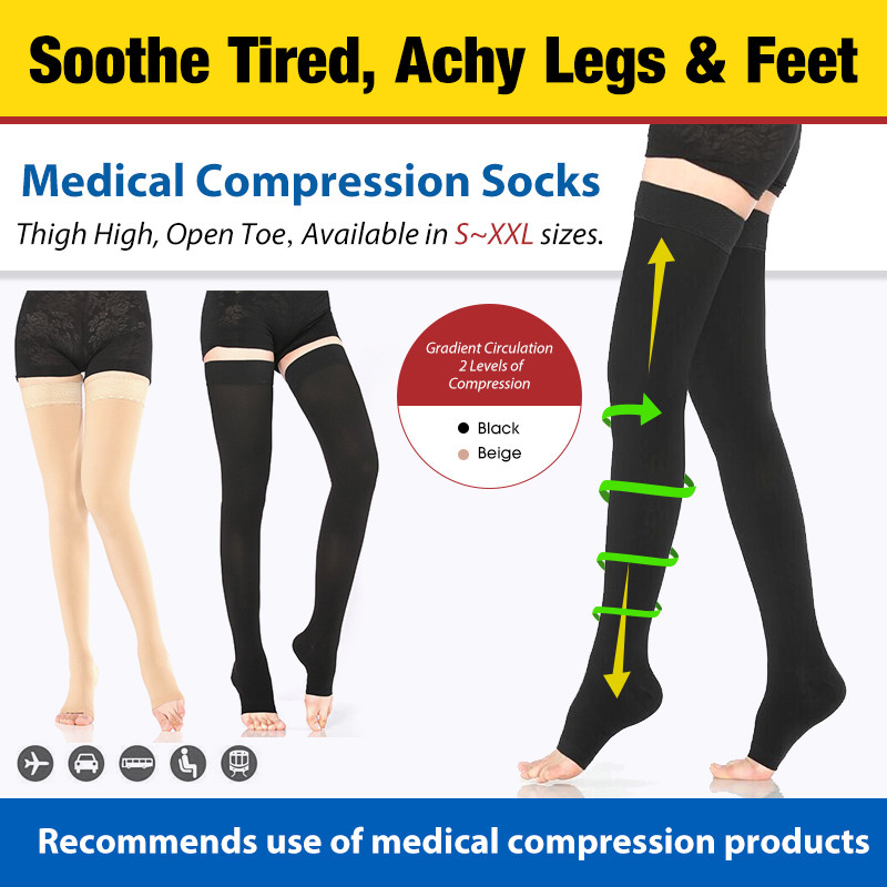 Medical Compression Stockings Thigh High 2030 mmHg Men Women Surgical