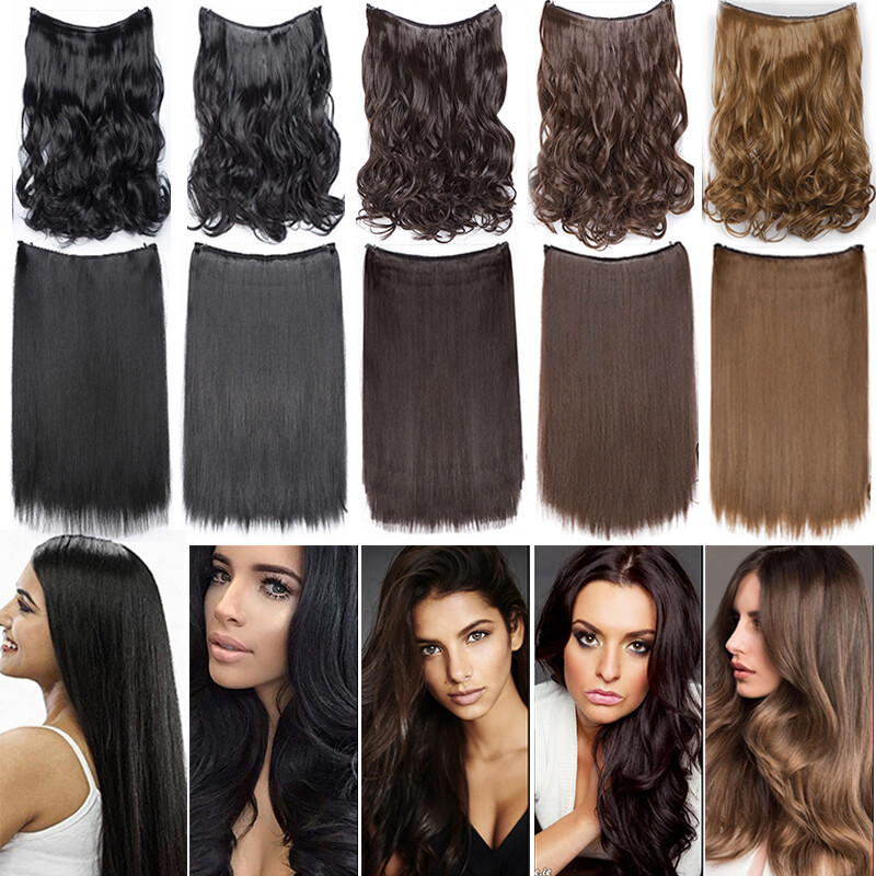 US Wire In Hair Extensions Elastic Band Secret Miracle Ring Real as Human Thick