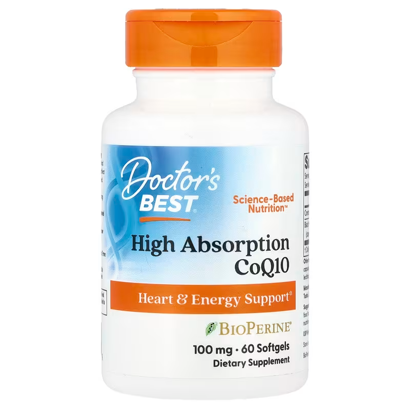 Doctor's Best High Absorption CoQ10 100mg + BioPerine® Softgels | 60/120