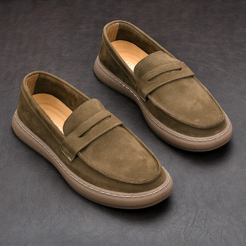 Italian Genuine Leather Men'S Casual Shoes Loafers for Men Formal Shoes Moccasin