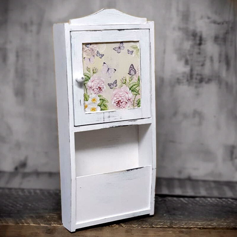 Vintage Schlüsselkasten Landhaus Shabby Retro Holz Schlüsselschrank Handarbeit