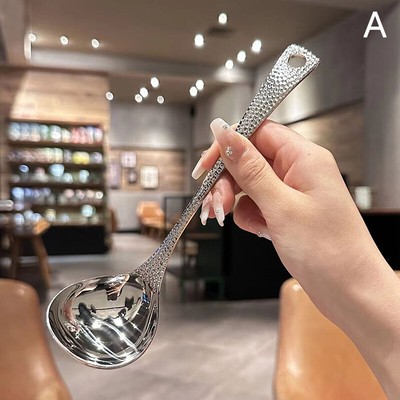 Stainless Steel Soup Spoon Deepen Large Capacity Spoon Home Kitchen Tableware@