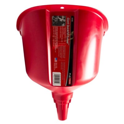 FloTools Giant QuickFill Red Plastic 12.5 '' Funnel Ideal For Large Container 1pc