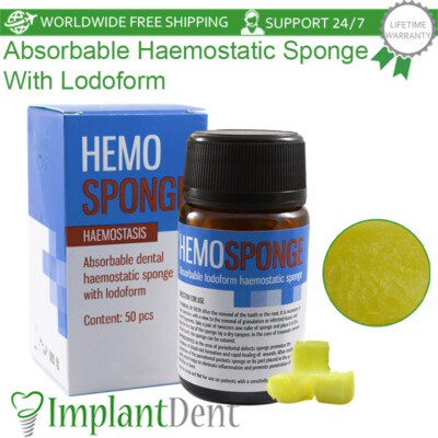 50 Pcs Absorbable Dental Haemostatic Sponge Gelfoam With Iodoform, Dental