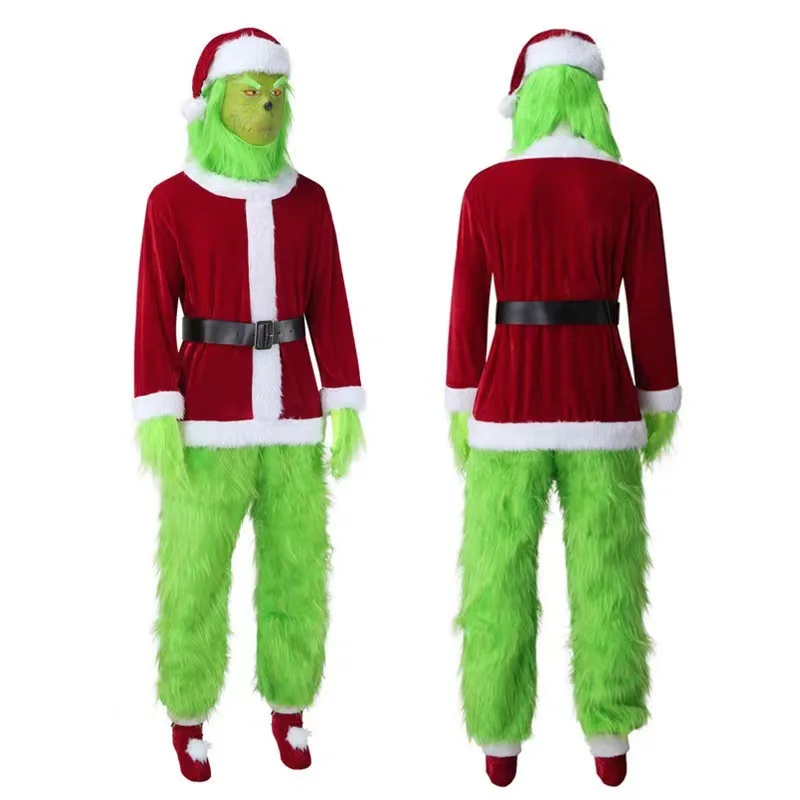 Christmas Green F-Ur M-Onster Santa Claus Cosplay Costume Santa Suit Anime Cloth