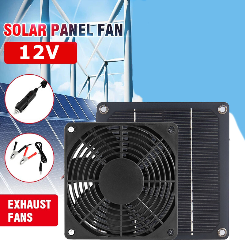 20W Solar Panel Powered Fan Mini Ventilator For Greenhouse Pet/Dog Chicken House