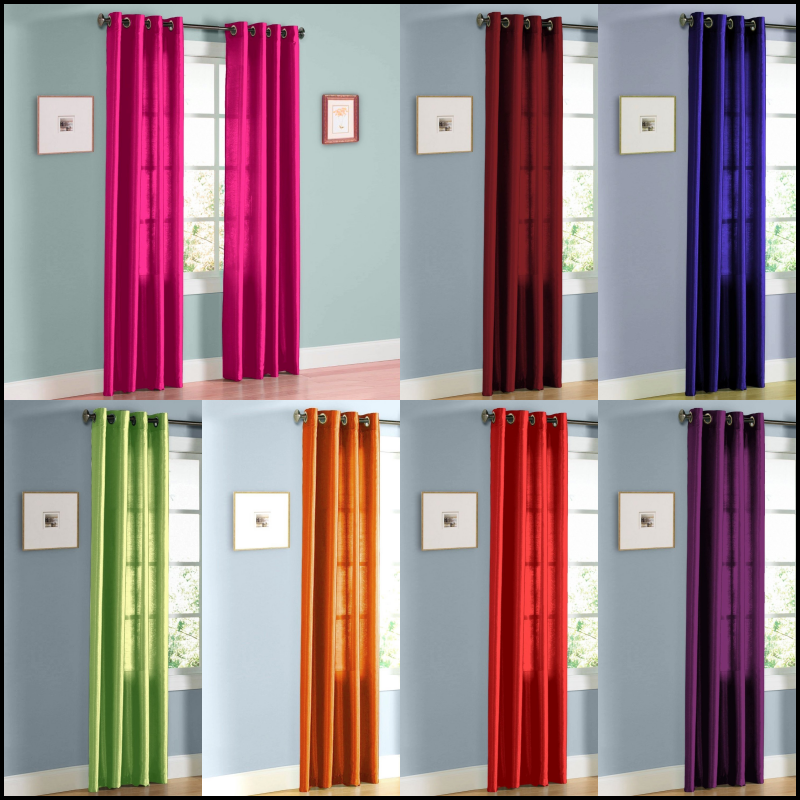 1 panel grommet faux silk curtains sheer 55"x 84" new design style MIRA