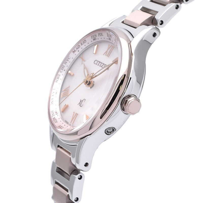 Pre-owned Citizen Xc Ec1165-51w Basic Collection Eco-drive Titanium Radio Solar Watch