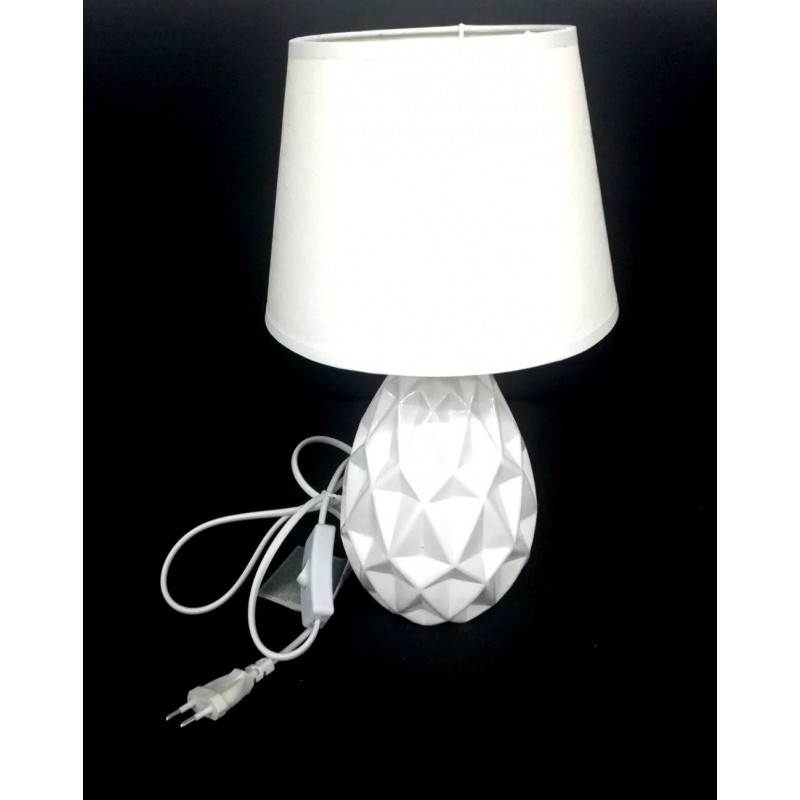 Lume Lampada Abat Jour Comodino Comò 32cm Luce Bianca Rombi Moderna Dfh