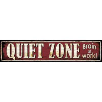 Quiet Zone Brain At Work Novelty Metal Street Sign ST-1383