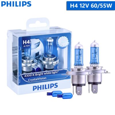 Philips Crystal Vision H1 H4 H7 H11 HB3 HB4 9005 9006 12V Halogen Car Headlights