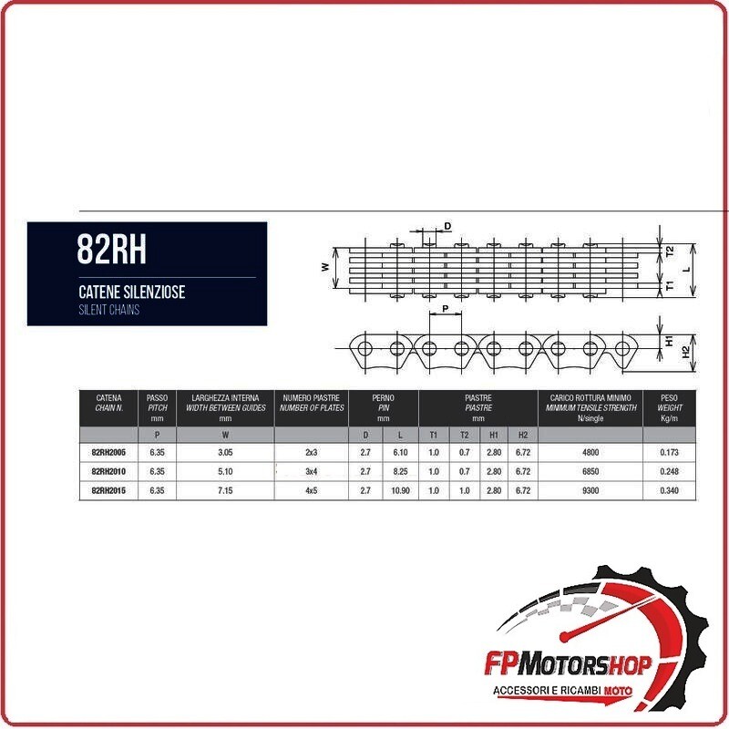 CATENA DISTRIBUZIONE PER MOTO YAMAHA XJ 600 DIVERSION 91-03 MORSE HB2822010144 