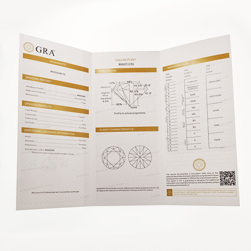 D Color VVS1 Lab Created Moissanite Tennis Chain Necklace S925 Sterling Silver