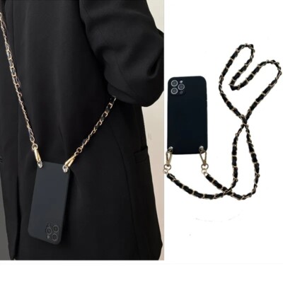 For iPhone Samsung Huawei Honor Crossbody Chain Strap Silicone Phone Case Cover